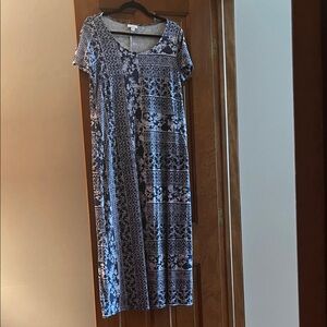 J. Jill Navy Floral Maxi Dress